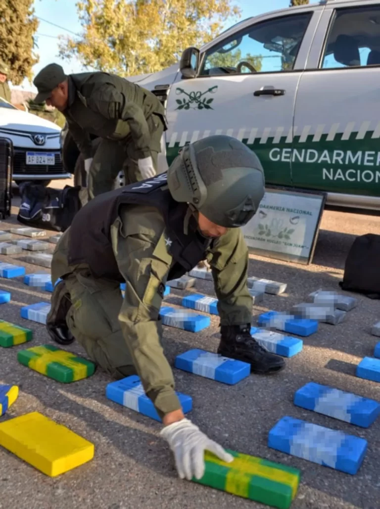 Salieron de Mendoza con 75 kilos de cocaína y los detuvieron en San Juan
