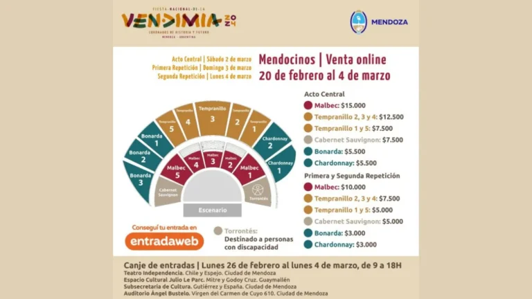 Gareca anunció la venta de entradas para la Fiesta de la Vendimia que van hasta los $30 mill