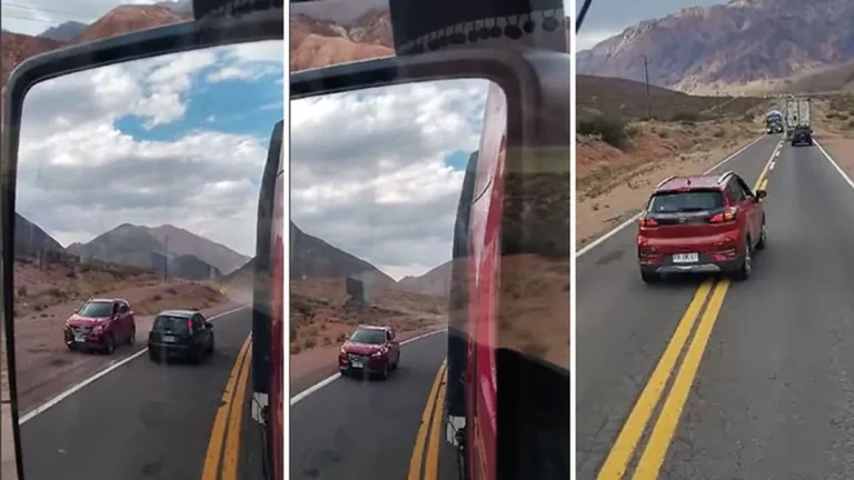 Un conductor chileno pasó en doble línea amarilla en la Ruta 7 y fue multado por $190.500