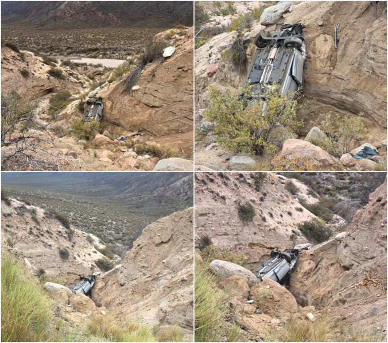 Despiste en alta montaña: un auto cayó a un barranco en la ruta 7